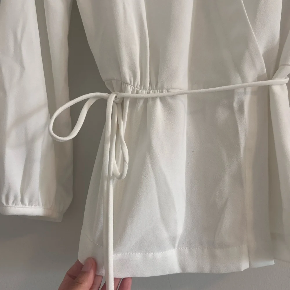 J. crew 6 tall Elegant White Wrap Blouse